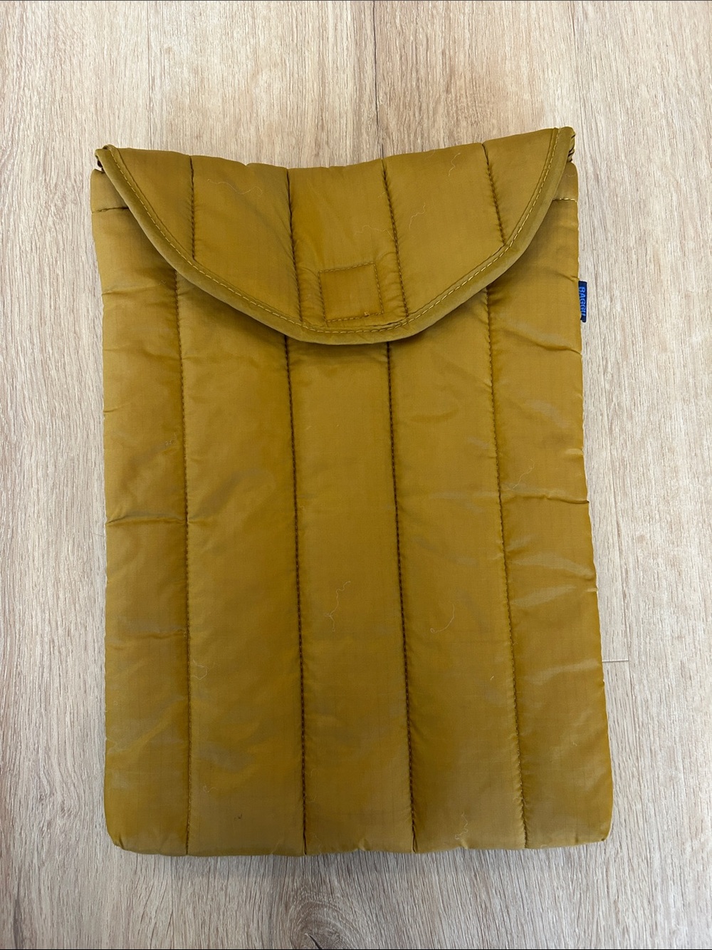 BAGGU Mustard Yellow Quilted Laptop Sleeve